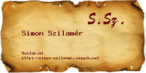 Simon Szilamér névjegykártya